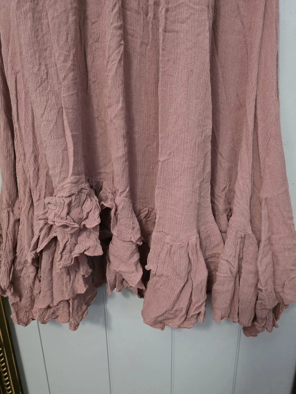 Free People Rose Mauve Lace-Top Mini Dress